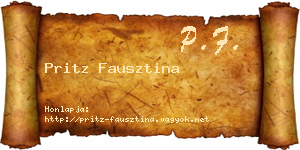 Pritz Fausztina névjegykártya
